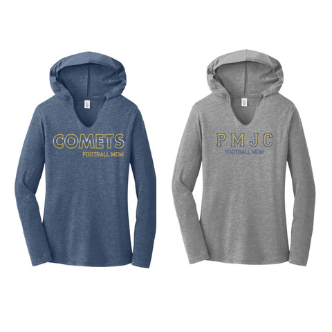 PMJC Rhinestone Football Mom Long Sleeve Hoodie