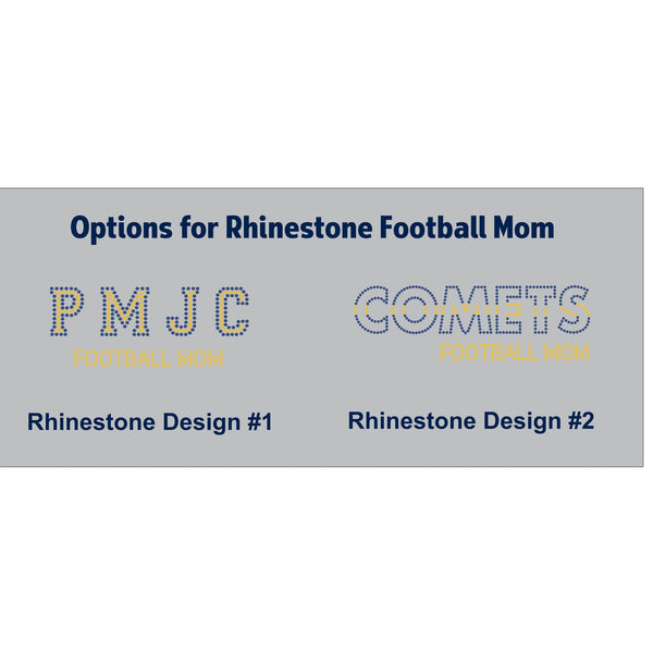 PMJC Rhinestone Football Mom Long Sleeve Hoodie