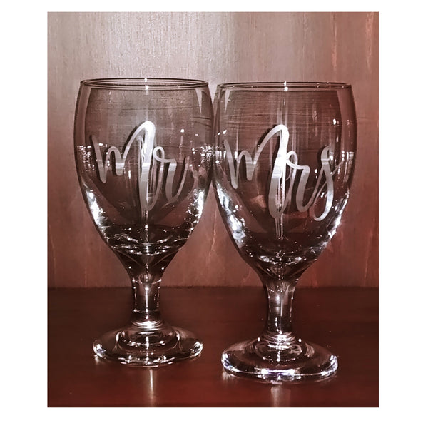 Etched Water Goblets