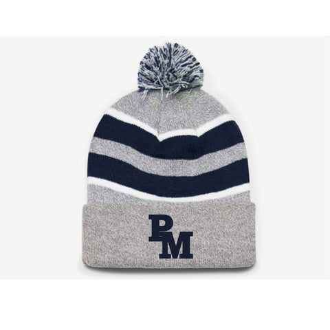 PMJC Stripe Pom Pom Beanie