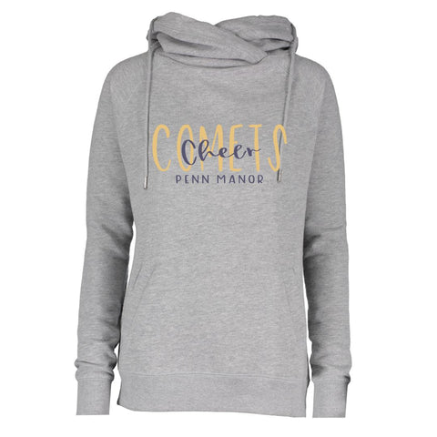 PMJC Cheer Ladies Funnel Neck Hooded Pullover