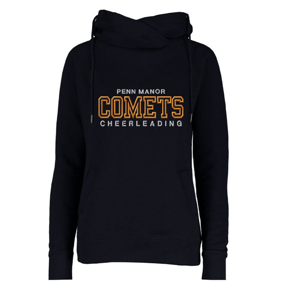 PMJC Cheer Ladies Funnel Neck Hooded Pullover