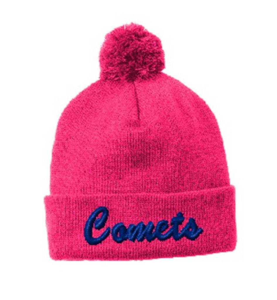 Comets Pink Pom Pom Beanie