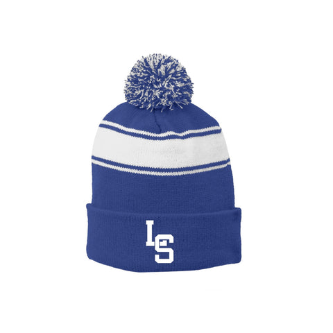 LS Stripe Pom Beanie