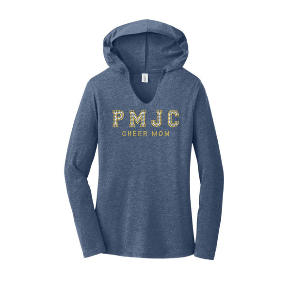 PMJC Rhinestone Cheer Mom Long Sleeve Hoodie