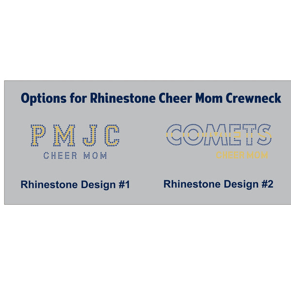 PMJC Rhinestone Cheer Mom crewneck